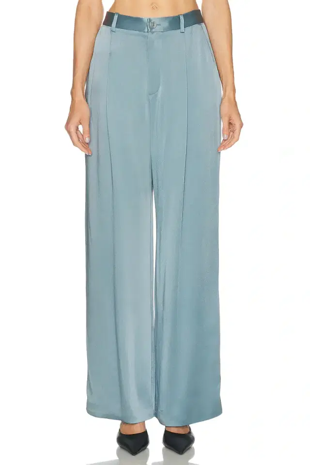 LaPointe Satin Relaxed Pleated Pant