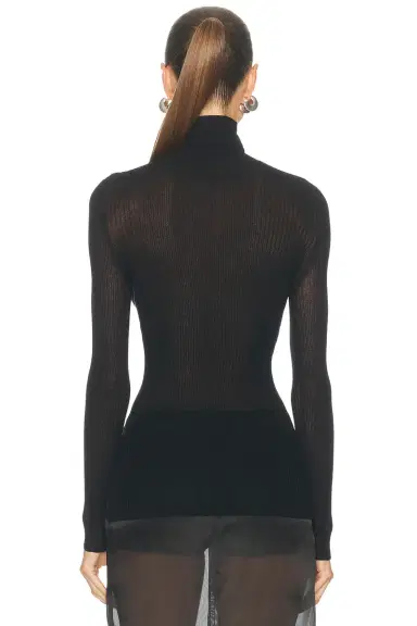Brandon Maxwell Ribbed Turtleneck Top | Thumbnail 3 Brandon Maxwell Ribbed Turtleneck Top | Thumbnail 3