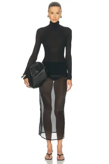 Brandon Maxwell Ribbed Turtleneck Top | Thumbnail 4 Brandon Maxwell Ribbed Turtleneck Top | Thumbnail 4