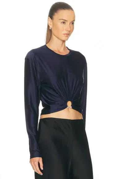 Rabanne Draped Long Sleeve Top | Thumbnail 2