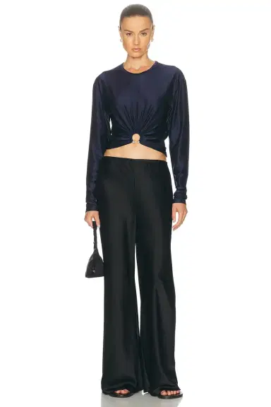 Rabanne Draped Long Sleeve Top | Thumbnail 4