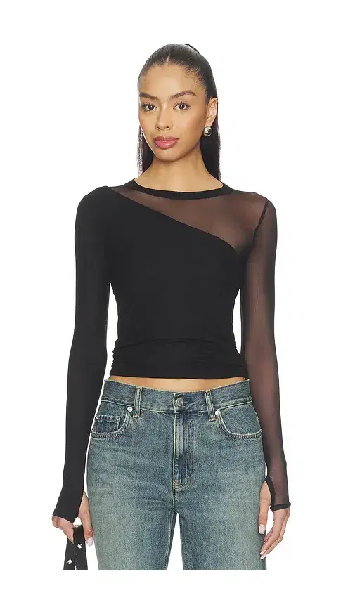 Michael Lauren Solita Long Sleeve Asymmetrical Top