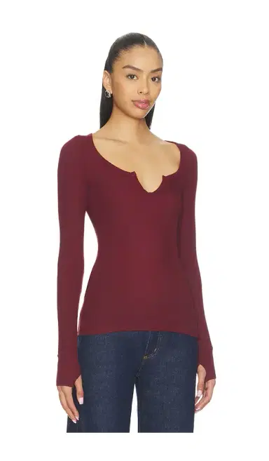 Michael Lauren Maeve Long Sleeve Scoop Neck Top | Thumbnail 2
