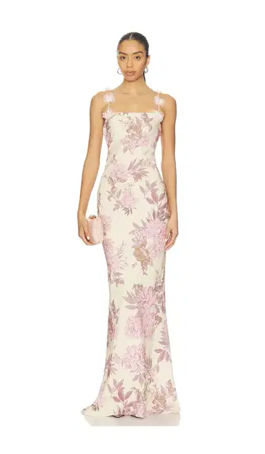 Bronx and Banco Magnolia Rosie Off The Shoulder Column Gown | Thumbnail 2 Bronx and Banco Magnolia Rosie Off The Shoulder Column Gown | Thumbnail 2