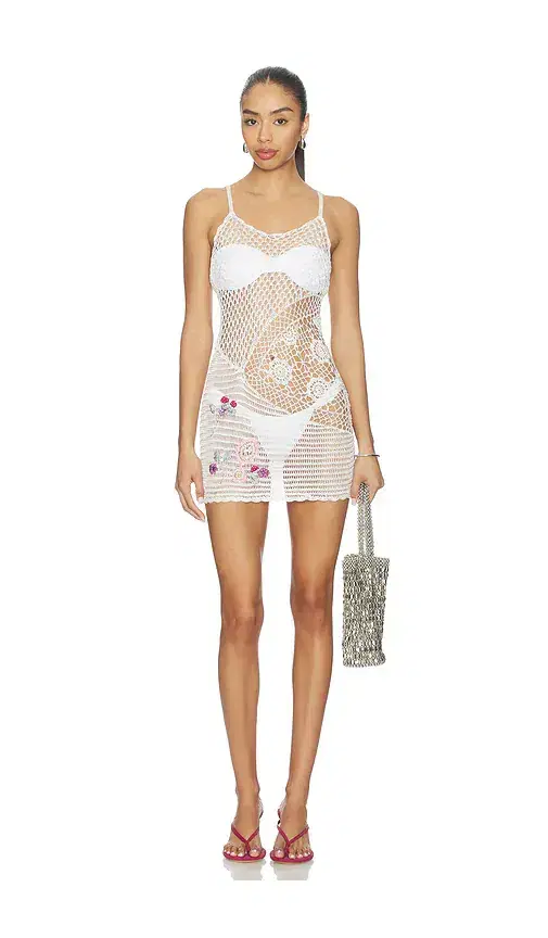 Frankies Bikinis Apollo Crochet Mini Dress