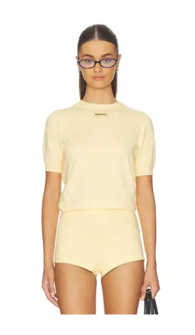 Milkwhite Short Sleeve Sweater | Thumbnail 1