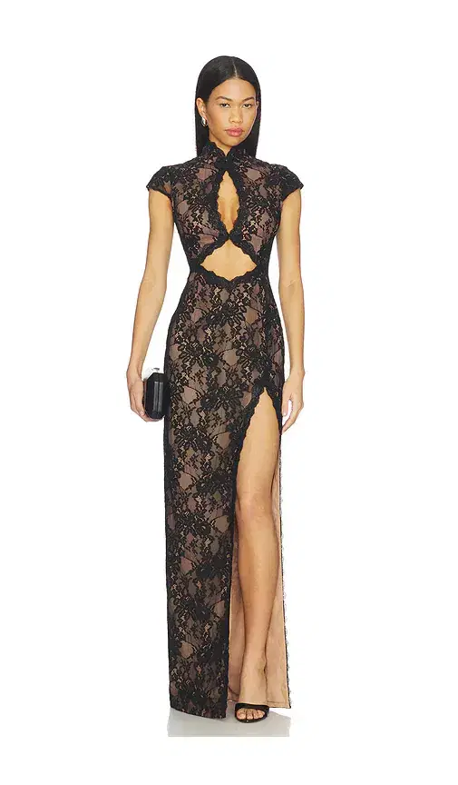 SAU LEE Moira Lace Maxi Dress