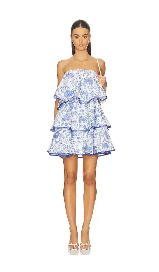 ELLIATT Elin Strapless Frilled Mini Dress