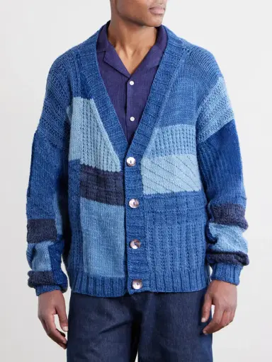 Kartik Research Patchwork Cable-Knit Wool Cardigan - Men | Thumbnail 3 Kartik Research Patchwork Cable-Knit Wool Cardigan - Men | Thumbnail 3