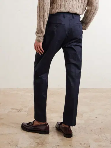 NN07 Tapered Pleated Organic Cotton-Blend Twill Trousers - Men | Thumbnail 4