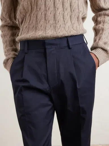 NN07 Tapered Pleated Organic Cotton-Blend Twill Trousers - Men | Thumbnail 5