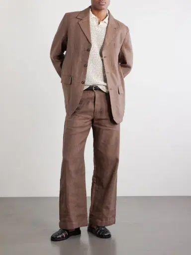 Kartik Research Straight-Leg Striped Linen Trousers - Men | Thumbnail 2 Kartik Research Straight-Leg Striped Linen Trousers - Men | Thumbnail 2