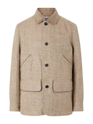 Ralph Lauren Purple Label Corduroy and Suede-Trimmed Herringbone Linen Field Jacket - Men | Thumbnail 1