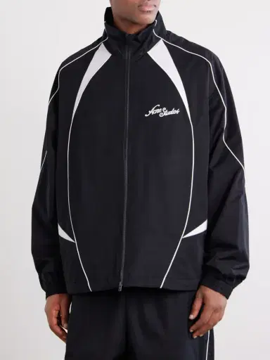Acne Studios Technical Logo-Embroidered Striped Cotton-Blend Jacket - Men | Thumbnail 3 Acne Studios Technical Logo-Embroidered Striped Cotton-Blend Jacket - Men | Thumbnail 3