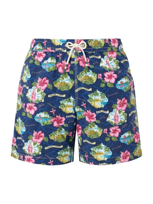 Hartford Straight-Leg Mid-Length Printed Swim Shorts - Men