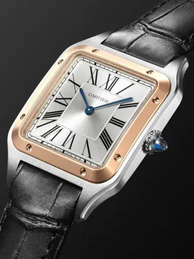 Cartier Santos-Dumont Large 18-Karat Rose Gold and Stainless Steel Watch, Ref. W2SA0037 - Men | Thumbnail 3