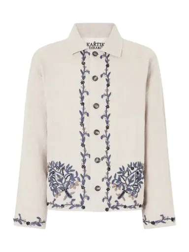 Kartik Research Bead-embellished Embroidered Linen Jacket - Men | Thumbnail 1 Kartik Research Bead-embellished Embroidered Linen Jacket - Men | Thumbnail 1