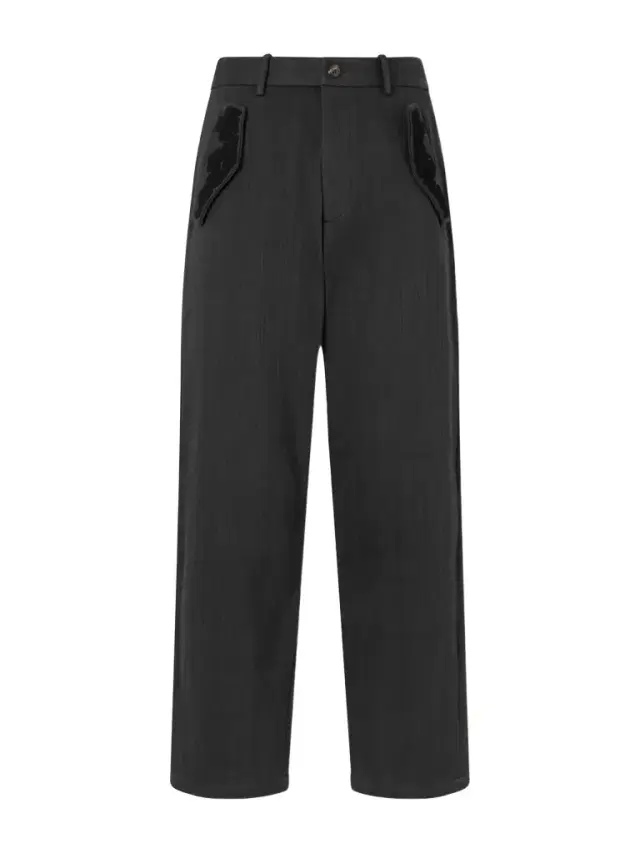 Straight-Leg Embroidered Cotton-Twill Trousers - Men