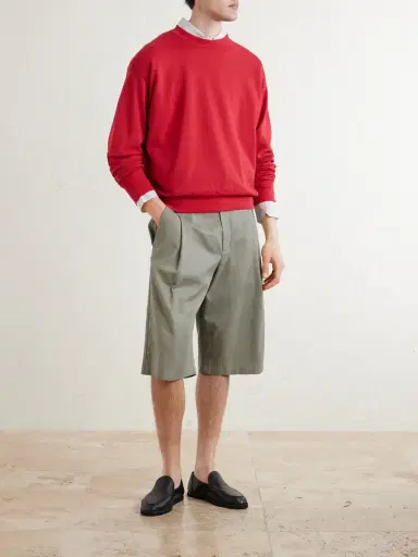Auralee Cotton, Wool and Silk-Blend Jersey Sweater - Men | Thumbnail 2