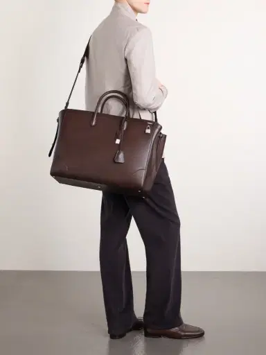 dunhill Century 45 Patina-Leather Weekend Bag - Men | Thumbnail 3