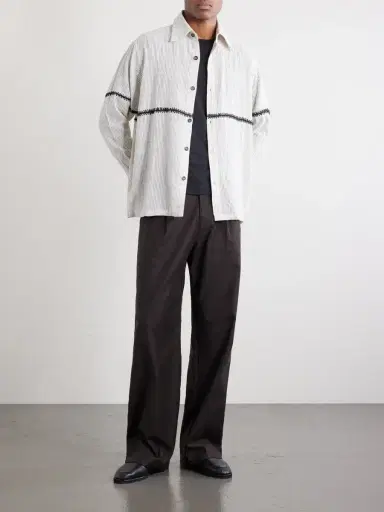 Kartik Research Rabari Embroidered Pinstriped Shirt - Men | Thumbnail 2 Kartik Research Rabari Embroidered Pinstriped Shirt - Men | Thumbnail 2