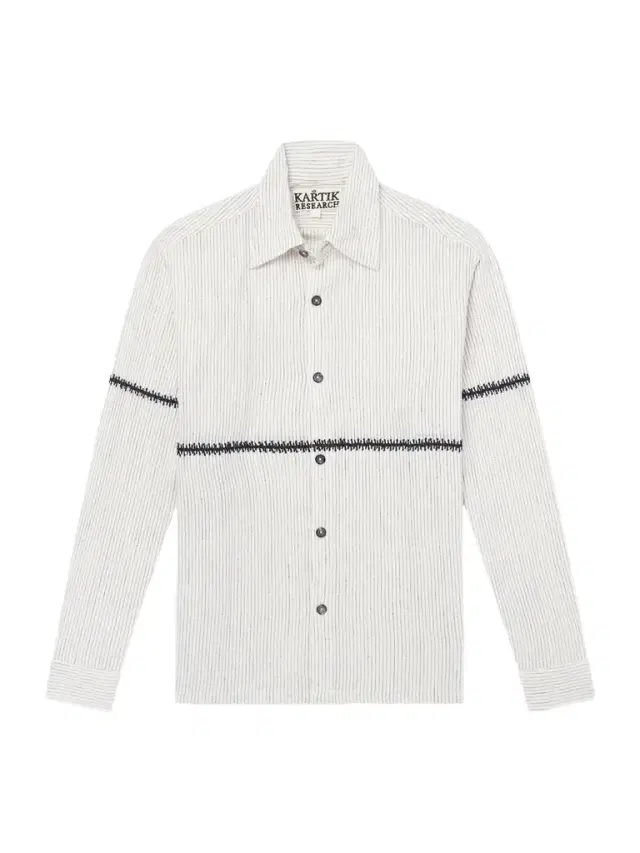 Rabari Embroidered Pinstriped Shirt - Men