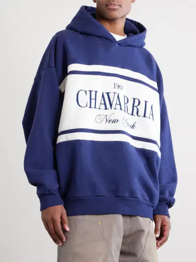 Willy Chavarria Gilroy Logo-Embroidered Cotton-Jersey Hoodie - Men | Thumbnail 3