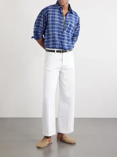 Kartik Research Patadui Checked Cotton Shirt - Men | Thumbnail 2 Kartik Research Patadui Checked Cotton Shirt - Men | Thumbnail 2