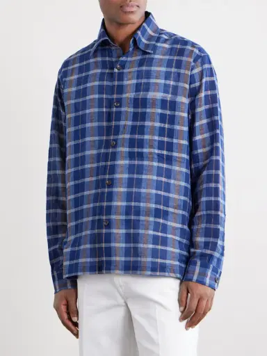 Kartik Research Patadui Checked Cotton Shirt - Men | Thumbnail 3 Kartik Research Patadui Checked Cotton Shirt - Men | Thumbnail 3