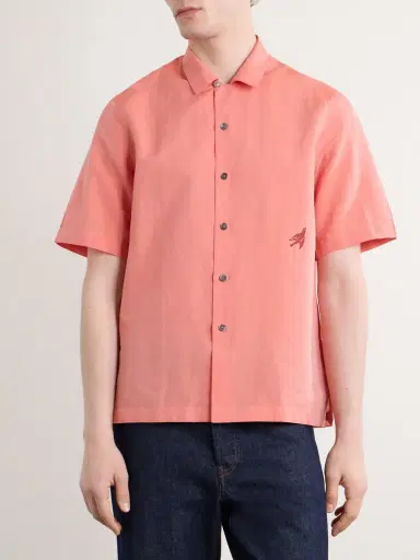 Paul Smith Embroidered Cotton and Linen-Blend Shirt - Men | Thumbnail 3