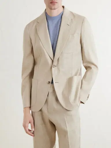 Paul Smith Linen and Wool-Blend Twill Suit Jacket - Men | Thumbnail 3