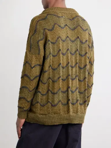 Kartik Research Striped Knitted Cotton Polo Sweater - Men | Thumbnail 4