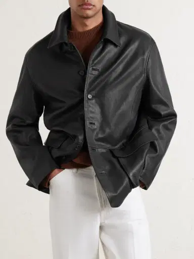 Auralee Full-Grain Leather Jacket - Men | Thumbnail 3