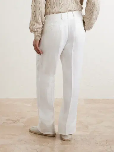 Ralph Lauren Purple Label Straight-Leg Pleated Herringbone Linen Trousers - Men | Thumbnail 4 Ralph Lauren Purple Label Straight-Leg Pleated Herringbone Linen Trousers - Men | Thumbnail 4