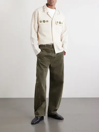Kartik Research Surya Camp-Collar Embroidered Cotton Shirt - Men | Thumbnail 2