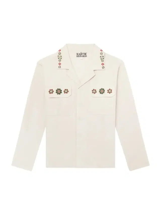 Kartik Research Surya Camp-Collar Embroidered Cotton Shirt - Men