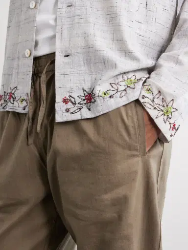 Kartik Research Camp-Collar Bead-Embellished Embroidered Cotton-Voile Shirt - Men | Thumbnail 5