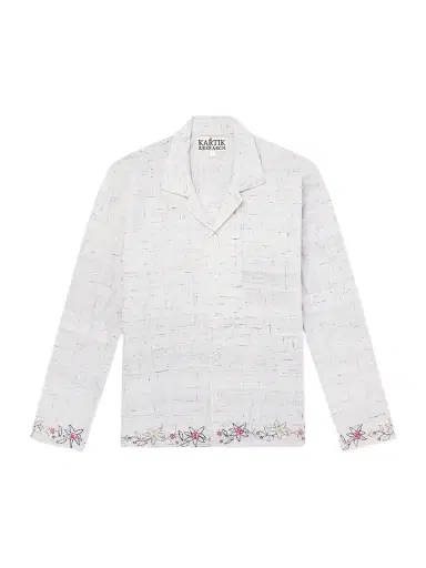 Kartik Research Camp-Collar Bead-Embellished Embroidered Cotton-Voile Shirt - Men | Thumbnail 1