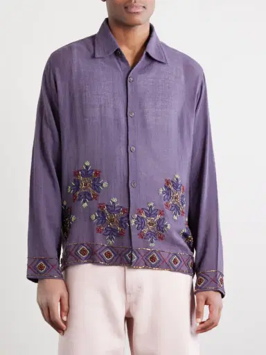 Kartik Research Bead-Embellished Embroidered Cotton Shirt - Men | Thumbnail 3 Kartik Research Bead-Embellished Embroidered Cotton Shirt - Men | Thumbnail 3