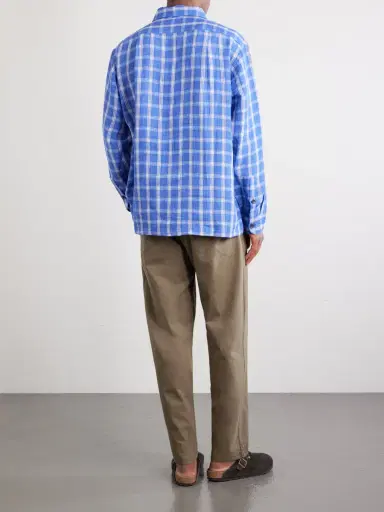Kartik Research Pataudi Checked Linen Shirt - Men | Thumbnail 4