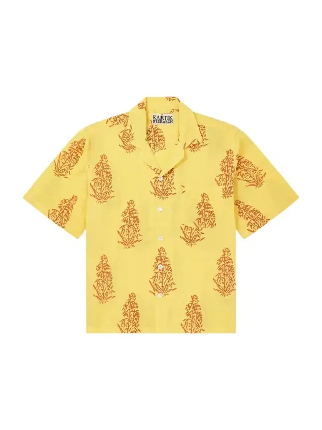 Camp-Collar Printed Linen Shirt - Men