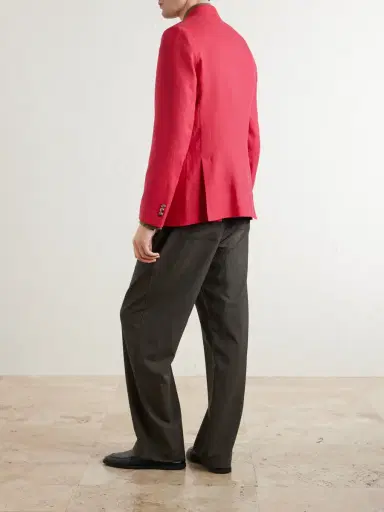 Paul Smith Double-Breasted Linen Blazer - Men | Thumbnail 4