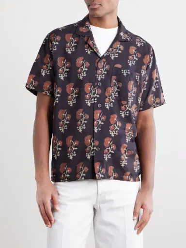 Kartik Research Camp-Collar Floral-Print Silk Shirt - Men | Thumbnail 3 Kartik Research Camp-Collar Floral-Print Silk Shirt - Men | Thumbnail 3