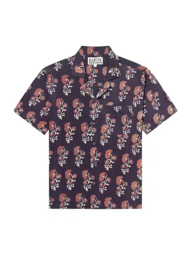 Kartik Research Camp-Collar Floral-Print Silk Shirt - Men | Thumbnail 1 Kartik Research Camp-Collar Floral-Print Silk Shirt - Men | Thumbnail 1