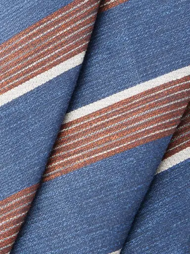 De Petrillo 7cm Striped Silk and Linen-Blend Tie - Men | Thumbnail 4