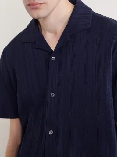 MR P. Camp-Collar Textured Organic Cotton Shirt - Men | Thumbnail 5