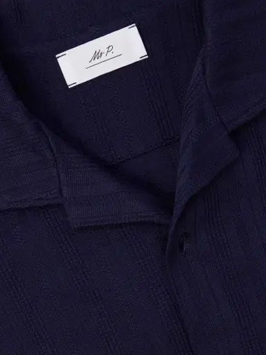 MR P. Camp-Collar Textured Organic Cotton Shirt - Men | Thumbnail 6