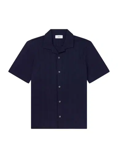 MR P. Camp-Collar Textured Organic Cotton Shirt - Men | Thumbnail 1