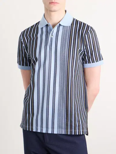 Paul Smith Striped Knitted Cotton Polo Shirt - Men | Thumbnail 3