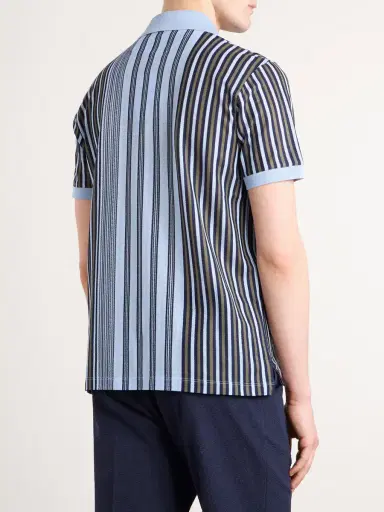 Paul Smith Striped Knitted Cotton Polo Shirt - Men | Thumbnail 4